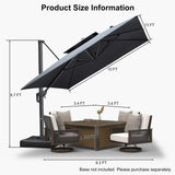 PURPLE LEAF Eco-friendly Fade Resistant Patio Umbrella High Quality Cantilever Umbrella