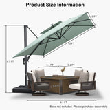 PURPLE LEAF UV50+ Fade Resistant Cantilever Umbrella, Patio Umbrellas with Base