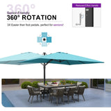 PURPLE LEAF Outdoor Sun Heavy Duty Large Cantilever Umbrella with Base