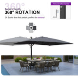 PURPLE LEAF Outdoor Sun Heavy Duty Large Cantilever Umbrella with Base
