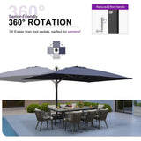 PURPLE LEAF Outdoor Sun Heavy Duty Large Cantilever Umbrella with Base