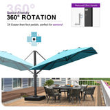 PURPLE LEAF Outdoor Sun Heavy Duty Large Cantilever Umbrella with Base