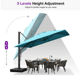 PURPLE LEAF Outdoor Sun Heavy Duty Large Cantilever Umbrella with Base