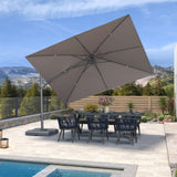PURPLE LEAF UV Resistant Patio Umbrella with Base, Left-Right Tilt & 360° Swivel