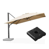 PURPLE LEAF Outdoor Sun Heavy Duty Large Cantilever Umbrella with Base