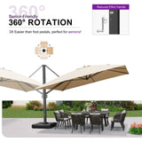 PURPLE LEAF Outdoor Sun Heavy Duty Large Cantilever Umbrella with Base