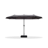 PURPLE LEAF Table Umbrella Double Sided Rectangular Patio Market Umbrella with Base