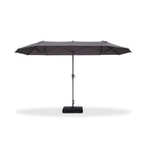 PURPLE LEAF Double-Sided Market Umbrella Large Rectangular Patio Umbrellas with Base