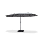 PURPLE LEAF Table Umbrella Double Sided Rectangular Patio Market Umbrella with Base