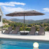 PURPLE LEAF Double-Sided Market Umbrella Large Rectangular Patio Umbrellas with Base