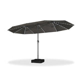 PURPLE LEAF Double-Sided Market Umbrella with Light Large Patio Umbrellas with Base