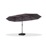 PURPLE LEAF Table Umbrella Double Sided Rectangular Patio Market Umbrella with Base