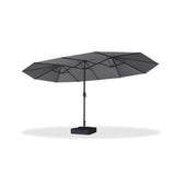 PURPLE LEAF Table Umbrella Double Sided Rectangular Patio Market Umbrella with Base