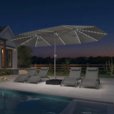 PURPLE LEAF Double-Sided Market Umbrella with Light Large Patio Umbrellas with Base