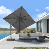 PURPLE LEAF UV Resistant Patio Umbrella with Base, Left-Right Tilt & 360° Swivel