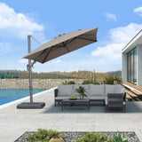 PURPLE LEAF UV Resistant Patio Umbrella with Base, Left-Right Tilt & 360° Swivel