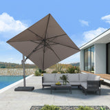 PURPLE LEAF UV Resistant Patio Umbrella with Base, Left-Right Tilt & 360° Swivel