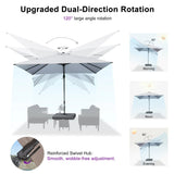 PURPLE LEAF UV Resistant Patio Umbrella with Base, Left-Right Tilt & 360° Swivel