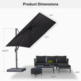 PURPLE LEAF UV Resistant Patio Umbrella Affordable Outdoor Umbrella with Base