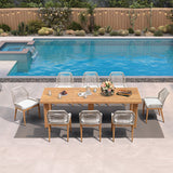 PURPLE LEAF Round & Rectangle Outdoor Dining Table HPL Aluminum Tabletop Modern Dining Table for Deck Kitchen