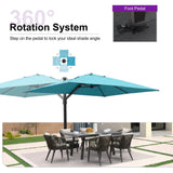 PURPLE LEAF Outdoor Sun Heavy Duty Large Cantilever Umbrella with Base