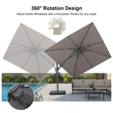 PURPLE LEAF UV Resistant Patio Umbrella with Base, Left-Right Tilt & 360° Swivel