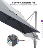 PURPLE LEAF UV Resistant Patio Umbrella with Base, Left-Right Tilt & 360° Swivel