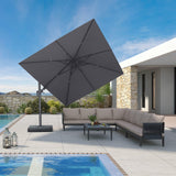 PURPLE LEAF UV Resistant Patio Umbrella with Base, Left-Right Tilt & 360° Swivel