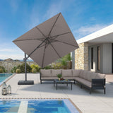 PURPLE LEAF UV Resistant Patio Umbrella with Base, Left-Right Tilt & 360° Swivel