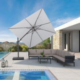 PURPLE LEAF UV Resistant Patio Umbrella with Base, Left-Right Tilt & 360° Swivel