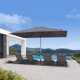 PURPLE LEAF Semi-Auto 1.9''/2.4''/3.1'' Pole Commercial Patio Umbrella Market Umbrella for Café, Restaurant & Hotel