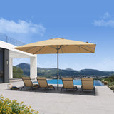 PURPLE LEAF Semi-Auto 1.9''/2.4''/3.1'' Pole Commercial Patio Umbrella Market Umbrella for Café, Restaurant & Hotel
