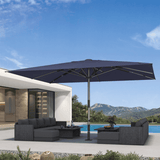 PURPLE LEAF Semi-Auto 1.9''/2.4''/3.1'' Pole Commercial Patio Umbrella Market Umbrella for Café, Restaurant & Hotel