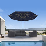 PURPLE LEAF Semi-Auto 1.9''/2.4''/3.1'' Pole Commercial Patio Umbrella Market Umbrella for Café, Restaurant & Hotel