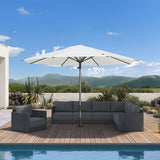 PURPLE LEAF Semi-Auto 1.9''/2.4''/3.1'' Pole Commercial Patio Umbrella Market Umbrella for Café, Restaurant & Hotel