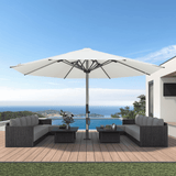PURPLE LEAF Semi-Auto 1.9''/2.4''/3.1'' Pole Commercial Patio Umbrella Market Umbrella for Café, Restaurant & Hotel