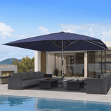 PURPLE LEAF Semi-Auto 1.9''/2.4''/3.1'' Pole Commercial Patio Umbrella Market Umbrella for Café, Restaurant & Hotel
