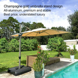 PURPLE LEAF Hailar Deluxe Aluminum Patio Umbrella with Base, Square and Rectangular Umbrella