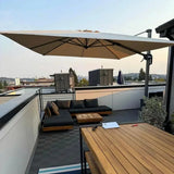 PURPLE LEAF Hailar Deluxe Aluminum Patio Umbrella with Base, Square and Rectangular Umbrella
