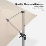 PURPLE LEAF Hailar Deluxe Aluminum Patio Umbrella with Base, Square and Rectangular Umbrella