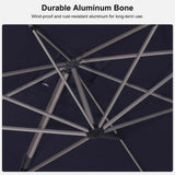 PURPLE LEAF Hailar Deluxe Aluminum Patio Umbrella with Base, Square and Rectangular Umbrella