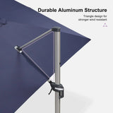 PURPLE LEAF Hailar Deluxe Aluminum Patio Umbrella with Base, Square and Rectangular Umbrella