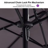 PURPLE LEAF Table Umbrella Double Sided Rectangular Patio Market Umbrella with Base