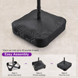 PURPLE LEAF Table Umbrella Double Sided Rectangular Patio Market Umbrella with Base
