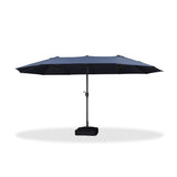 PURPLE LEAF Table Umbrella Double Sided Rectangular Patio Market Umbrella with Base