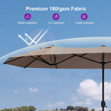 PURPLE LEAF Table Umbrella Double Sided Rectangular Patio Market Umbrella with Base