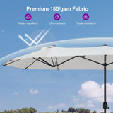 PURPLE LEAF Table Umbrella Double Sided Rectangular Patio Market Umbrella with Base