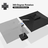 PURPLE LEAF Square Cantilever Umbrella with Base, Outdoor Umbrellas with Lights