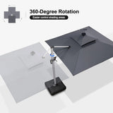PURPLE LEAF Square Cantilever Umbrella with Base, Outdoor Umbrellas with Lights