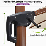 PURPLE LEAF Outdoor Garden Umbrella with Base, Cantilever Umbrellas in Wood Color